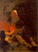 Mihaly Zichy Captive in the Prison oil painting